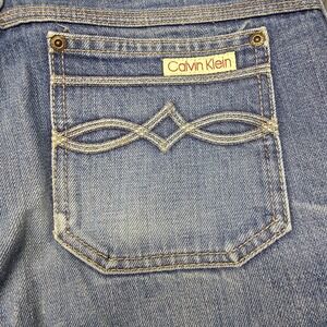 VTG Calvin Klein Jeans Men's 34x33 Blue Straight Leg Denim Pants Y2K Made In USA